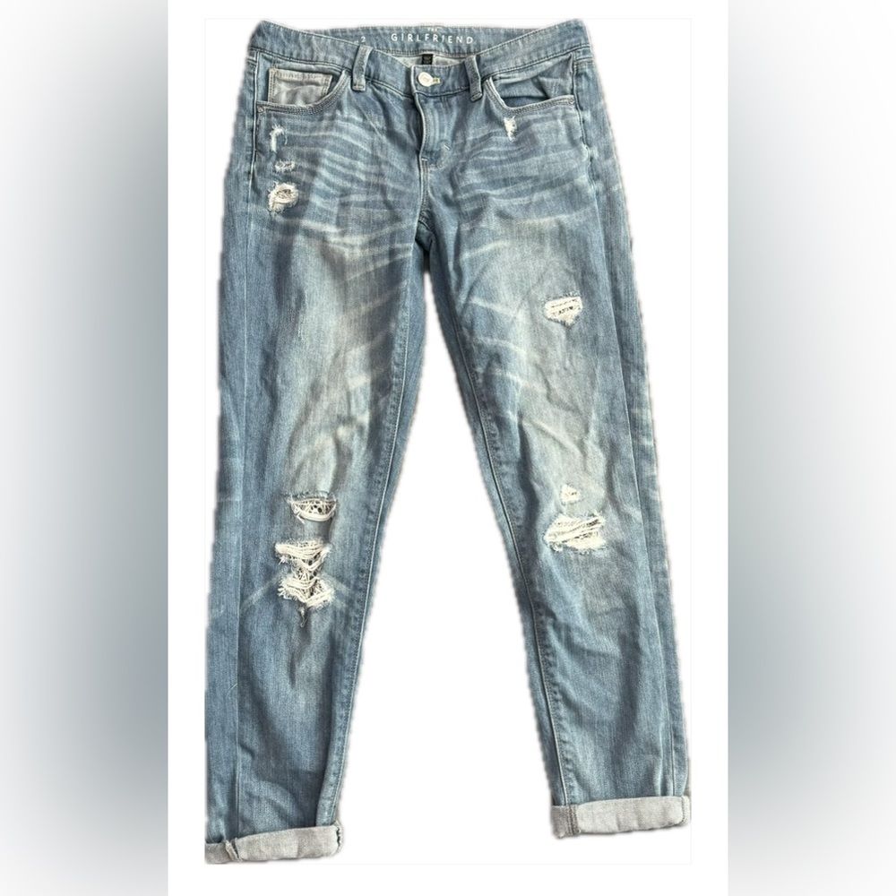 Girlfriend Light Wash Distressed Women’s Jeans